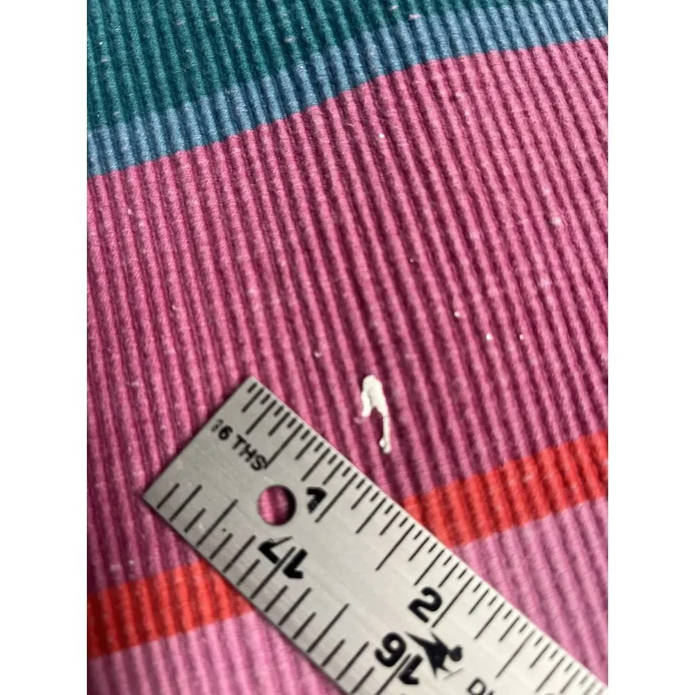 VTG Pier 1 Woven Table Runner Striped Pink Green Blue Purple Fringe Boho 14